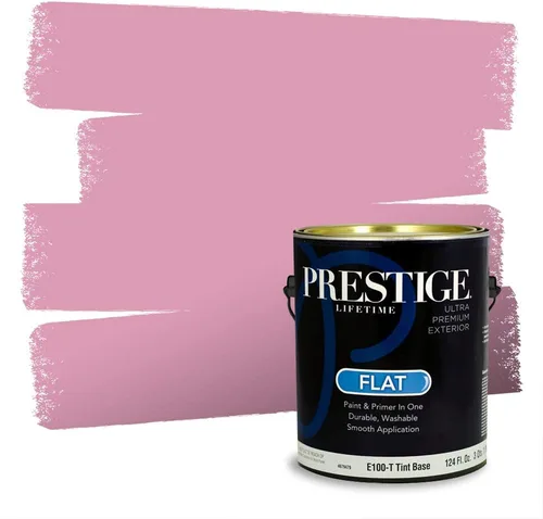 Miniatura 421 de Prestige Paints Pintura exterior e imprimación en uno, 1 galón, plano, coincidencia comparable de Valspar* Amber Rose*