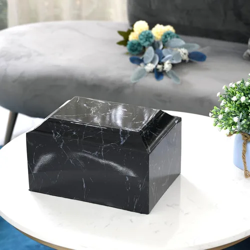 Miniatura 6 de MAKEY'S Urna de cremación clásica de mármol cultivado para cenizas humanas, hombre y mujer, urna de cremación decorativa profesional para cenizas