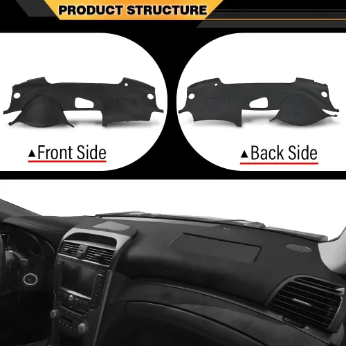 Miniatura 5 de CNNELL Cubierta de tablero compatible con Acura TL 2004-2008 negro 30408LLBLK