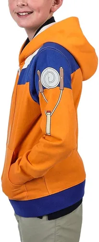 Miniatura 3 de Bioworld Naruto Uzumaki Naruto Cosplay - Sudadera con capucha con cremallera para niños Multicolor
