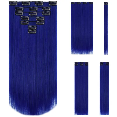 Miniatura 45 de SYXLCYGG Extensiones de cabello rubio, 2 unidades, extensiones de cabello con clip de 22 pulgadas, 5 onzas, lacio, sintético, esponjoso, rubio