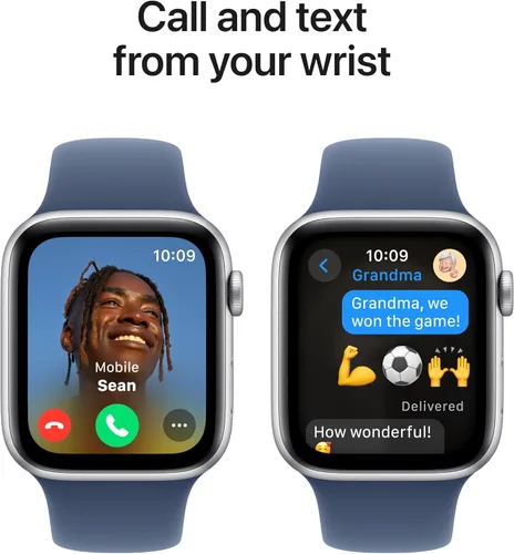 Miniatura 4 de Apple Watch SE (2ª generación) [GPS 44mm] Smartwatch con caja de aluminio plateado y correa deportiva de mezclilla S/M. Rastreadores de fitness