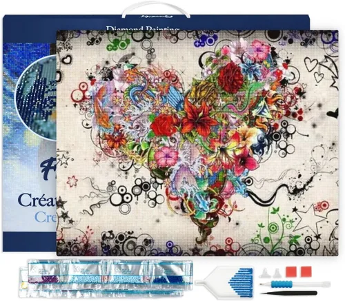 Miniatura 20 de Figured'Art Kit de arte de pintura de diamantes para adultos de 16 x 20 pulgadas con marco, taladro cuadrado completo 5D, el árbol de la mujer