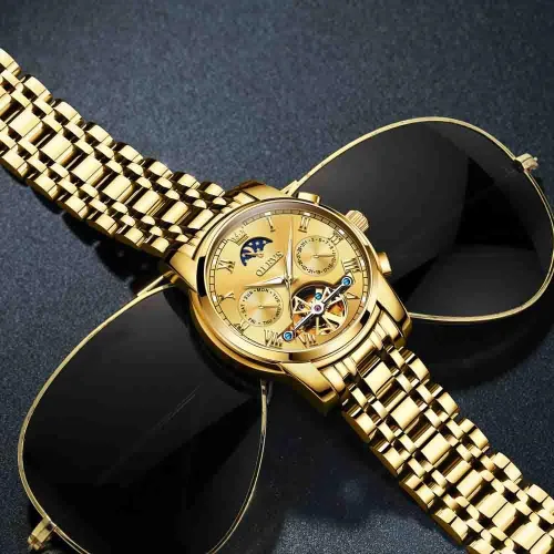 Miniatura 4 de OLEVS reloj mecánico automático reloj de cuerda automático de lujo para hombre a prueba de agua acero inoxidable