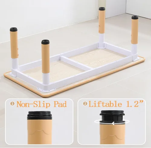 Miniatura 5 de Juego de mesa y silla para niños, altura ajustable, mesa de artes y manualidades y juego de 6 sillas para edades de 2 a 10 años, máximo 300 libras