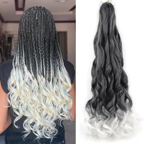 Miniatura 24 de Cabello rizado francés trenzado de 10 pulgadas, color 4, cabello rizado preestirado, 8 paquetes de trenzas de ganchillo de rizo francés para trenzas