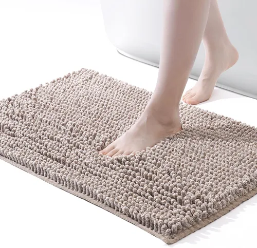 Miniatura 8 de FRESHMINT - Alfombras de baño de chenilla, 32"x20", alfombra antideslizante para el piso del baño y la bañera, alfombra de ducha suave y lavable