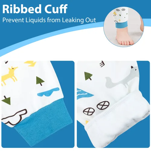 Miniatura 4 de MooMoo Baby Pantalones de pañales impermeables para entrenamiento para ir al baño, 2 paquetes de pañales cortos nocturnos para niños