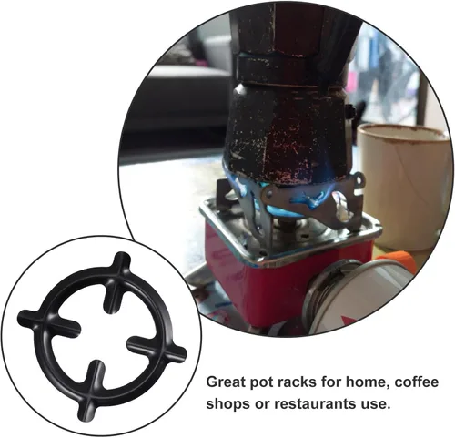 Miniatura 4 de Kichvoe Soportes para estufas de gas de 6.22 pulgadas de hierro fundido para ollas pequeñas y cafeteras, accesorios de cocina, paquete de 2 estantes