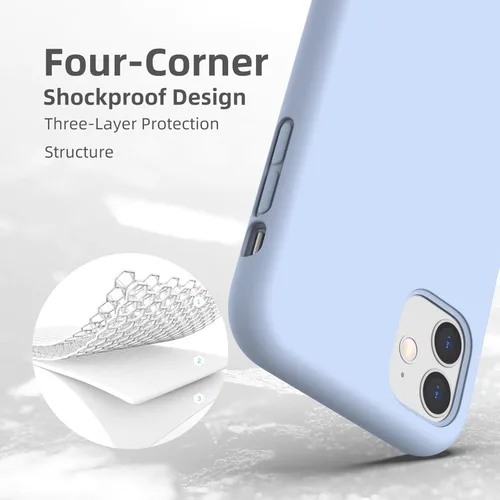 Miniatura 5 de Funda de silicona líquida compatible con iPhone 11, color azul claro [Protección contra caídas] [Resistente a los arañazos, a prueba de golpes]