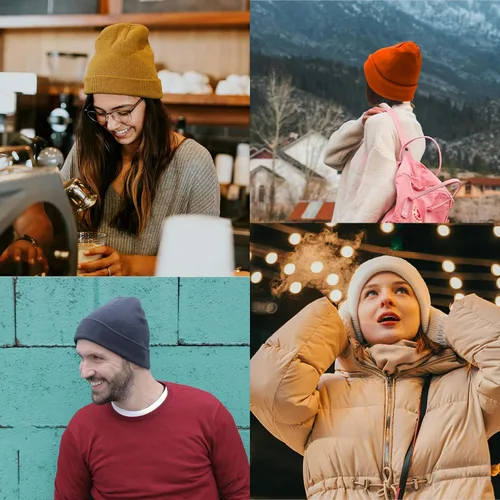 Miniatura 5 de PFFY 2 Packs Unisex Beanie Hats for Men Women Knit Winter Beanies