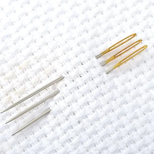 Miniatura 3 de 80 agujas de punto de cruz, agujas de coser doradas grandes para bordar a mano con enhebrador, desenganchador de hilo para costura de cruz (talla 22)
