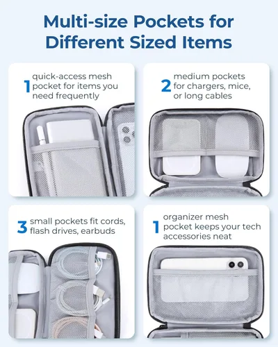 Miniatura 4 de BAGSMART Organizador de artículos electrónicos, estuche de viaje, cable de cargador de cable, bolsa organizadora de tecnología para accesorios