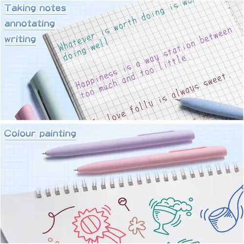 Miniatura 3 de 6 bolígrafos de gel pastel, bolígrafos de tinta de colores, bolígrafos coloridos para tomar notas, diario, bonitos bolígrafos retráctiles de 0.020