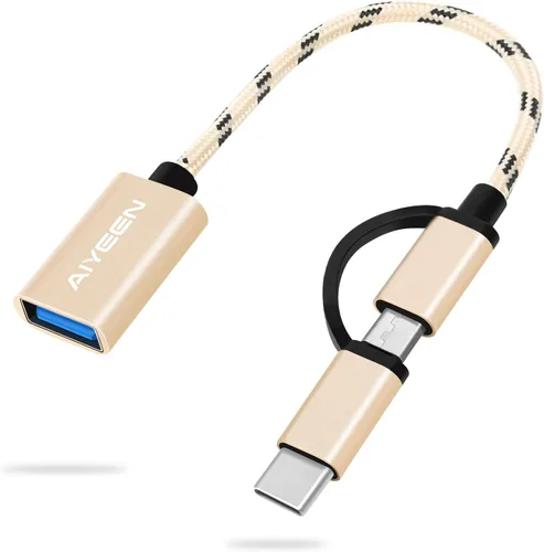 Miniatura 13 de Adaptador USB-C/Micro a USB, USB 3.0 2 en 1, cable adaptador OTG, compatible con MacBook Pro, Android, Google, Samsung y más, negro