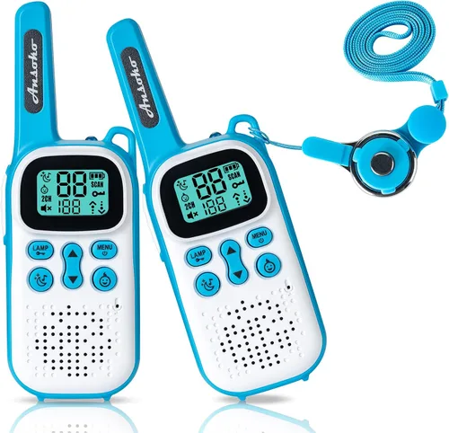Walkie Talkies de doble recepción para niños y adultos, radios de 2 vías sin licencia con puerto de carga USB, VOX, linterna LED y tonos de cuna