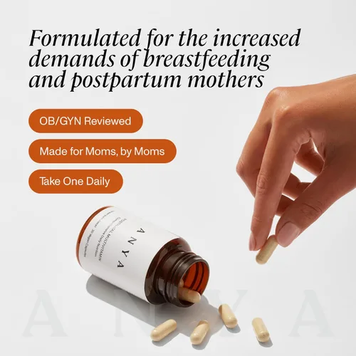 Miniatura 7 de ANYA Multivitamínico posparto, vitamina posnatal para mujeres lactancia, 30 cápsulas – Vitaminas A, C, D3, zinc, B12, biotina, folato y hierro