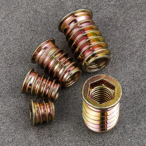 Miniatura 4 de Wensilon 1/4 "-10 200 piezas de insertos roscados para madera hexagonal, insertos de madera, tuercas para muebles