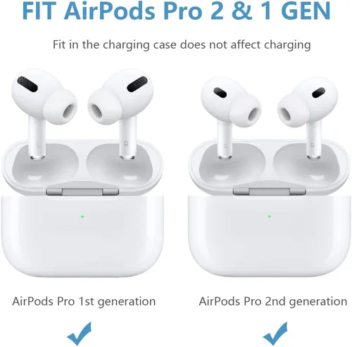 Miniatura 2 de SIXFU 3 pares de almohadillas de repuesto compatibles con AirPods Pro y AirPods Pro 2, puntas de silicona actualizadas, incluyendo cepillo limpiador