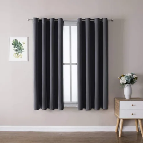 Miniatura 71 de ChrisDowa - Cortinas de cenefa pequeñas para cocina, cortinas cortas con ojales y aislamiento térmico para oscurecer la sala y habitación