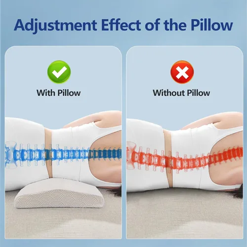 Miniatura 6 de Cozyhealth Almohada de apoyo lumbar para dormir, cojín de apoyo lumbar de espuma viscoelástica para aliviar el dolor de espalda baja, soporte