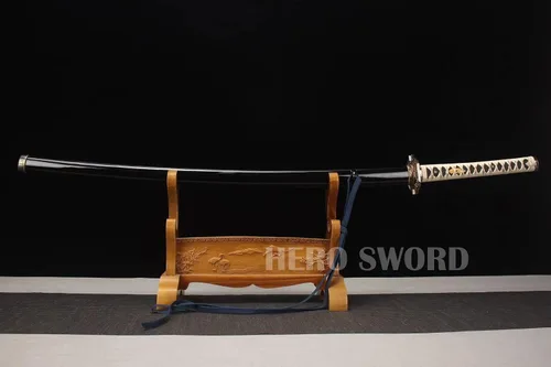 Miniatura 2 de Samurai Katana Espada japonesa hecha a mano, práctica, acero al carbono 1095, templada, espiga completa, muy afilada, cuchillo listo para combate