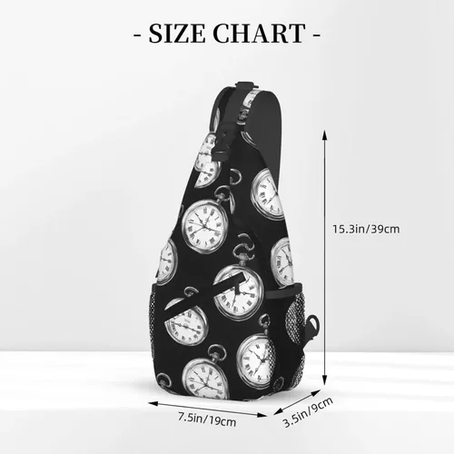 Miniatura 2 de Small Crossbody Bags for Women Men - Vintage Pocket Watch Print Adjustable Shoulder Bag Fanny Packs Belt Sling Bag Crossbody Purses Backpack for
