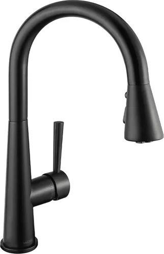 Miniatura 11 de Lava Odoro - Grifo de cocina con rociador extraíble, grifo de fregadero de cocina negro mate y dorado cepillado, grifo negro y latón para fregadero
