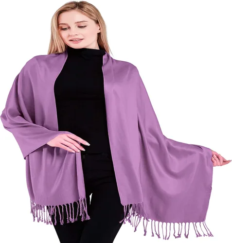 Miniatura 2 de CJ Apparel Bufanda de chal nepalí de color sólido, estola, envoltura para la cabeza, pashmina NUEVO