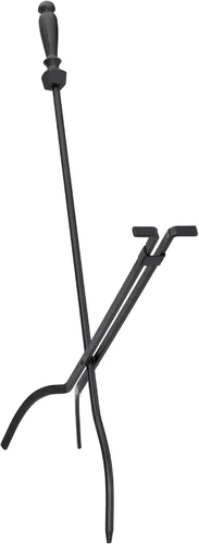 Miniatura 7 de Uniflame Juego de fuego negro de 5 piezas con asas de bola y base cuadrada Ball Handles and Square Base