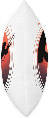 Miniatura 2 de Kitesurf Gifts and Surf Lover Tees by taiche Kiter Action Freestyle - Almohada artística con diseño de vector y puesta de sol, 16 x 16 pulgadas