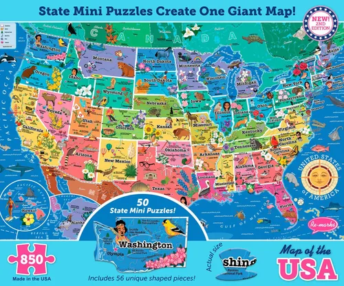 Miniatura 9 de Rompecabezas de lujo Re-Marks, mapa del mundo con piezas caprichosas