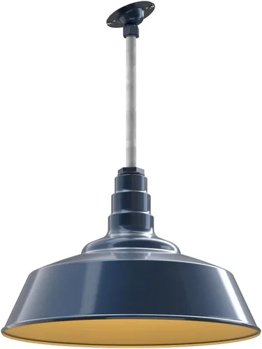 Miniatura 42 de Steel Lighting Co. Manhattan Warehouse Light Lámpara colgante montada en el techo Cúpula de 20 pulgadas Montaje al ras Luz de granero