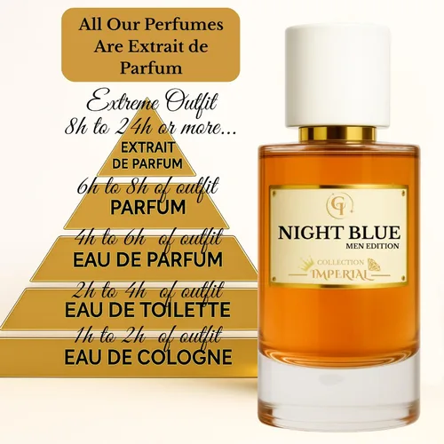 Miniatura 4 de Night Blue Extrait de Parfum Men - Inspirado en DG Lig. Blue - Alternativa francesa al aroma masculino más vendido - Perfume masculino diario - 1.7