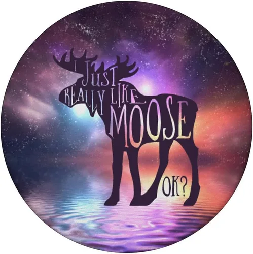 Miniatura 3 de I Just Really Like Moose Ok? Space Nebula Deer Gift PopSockets intercambiables PopGrip