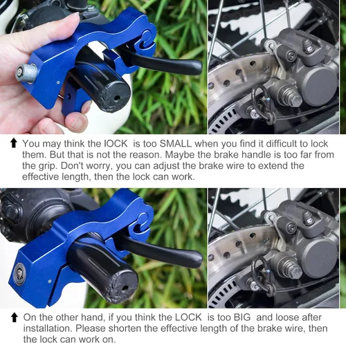 Miniatura 6 de Windance Cerradura de manillar de motocicleta, antirrobo, palanca de freno resistente, bloqueo de seguridad para ciclomotores, motocicleta, Negro