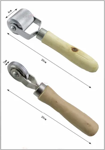 Miniatura 2 de Juego de herramientas manuales de rodillo de pellizco de reparación de neumáticos de parche de mango de madera de 2 piezas
