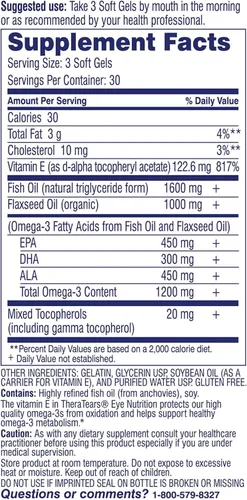 Miniatura 2 de TheraTears Suplemento Omega 3, 1200 mg, 90 ct (paquete de 1)