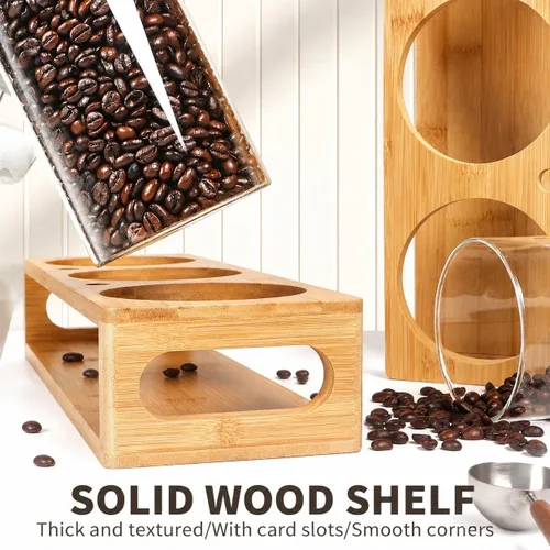 Miniatura 6 de DTUQYX Juego de recipientes de café, recipiente de vidrio con tapas herméticas, cuchara de acero inoxidable, tarros de almacenamiento de granos