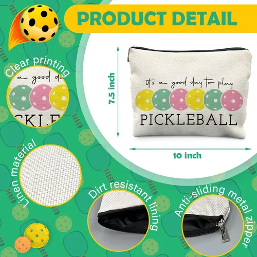 Miniatura 2 de Regalos de Pickleball para Mujeres RYYCDOI, Bolsa de Maquillaje de Pickleball Estuche Cosmético, Accesorios de Pickleball para Mujeres