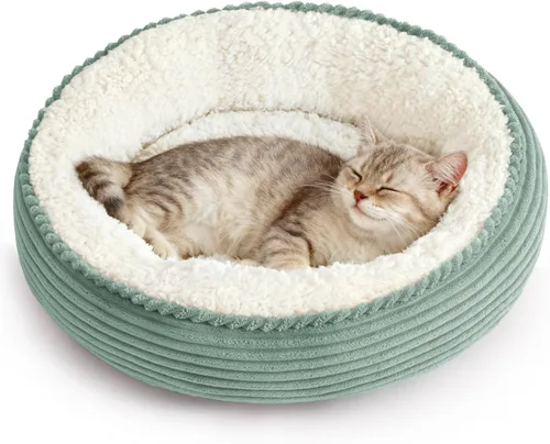 Miniatura 32 de Love's cabin Cama redonda acolchada para gatos y perros, cama para mascotas de 20 pulgadas para gatos o perros pequeños, parte inferior Violeta