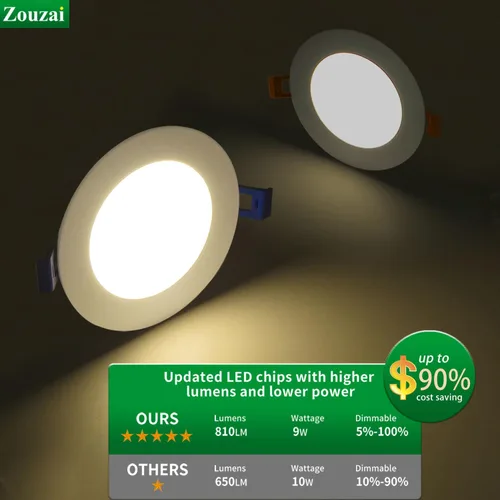 Miniatura 5 de zouzai Paquete de 1 lámpara de techo empotrable LED ultrafina de 4 pulgadas 5CCT con caja de conexiones, 2700K/3000K/3500K/4000K/5000K