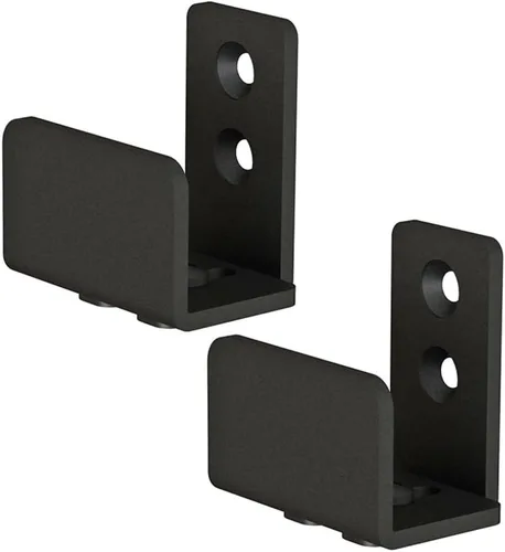 Miniatura 12 de JUBEST Guía de piso negro mate para montaje en pared, herrajes para puertas corredizas de granero de hasta 1-3/4 pulgadas de ancho y 1-7/8 pulgadas
