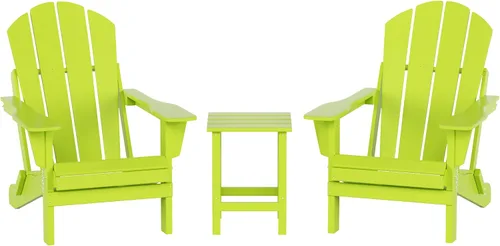 Miniatura 18 de WO Home Furniture - Juego de 3 sillas plegables para exteriores, mesa auxiliar, resistente a la intemperie y a los rayos UV, para césped, jardín