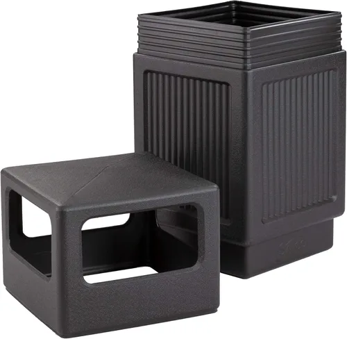 Miniatura 5 de Safco Canmeleon - Bote de basura comercial, 38 galones, para uso en interiores y exteriores, duradero y resistente a la intemperie, color negro