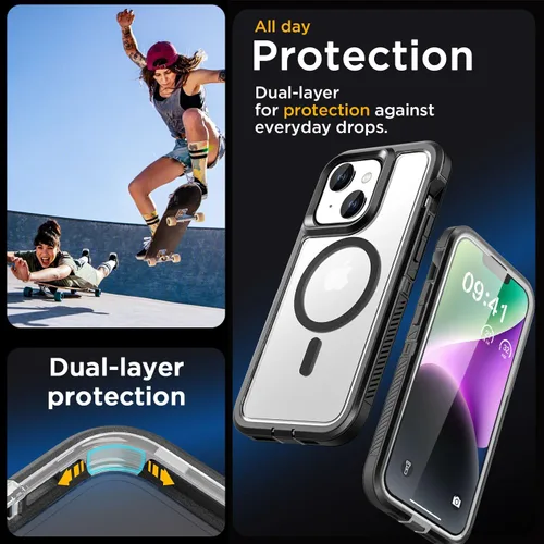 Miniatura 3 de AICase Funda para iPhone 13/14/16e [Compatible con Magsafe], Protección contra caídas de alta resistencia, Defensa multicapa, Grado militar
