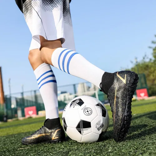 Miniatura 5 de WANMEIL Zapatos de fútbol unisex para niños grandes y jóvenes, para exteriores, zapatos de fútbol de tierra firme