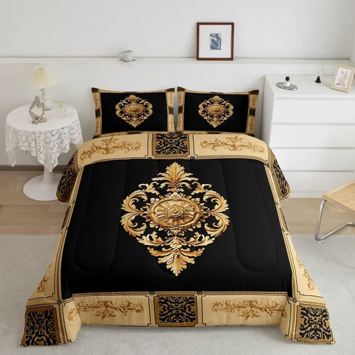 jejeloiu Juego de ropa de cama floral Vinatge de tamaño individual para niños y niñas, juego de edredón tradicional para niños, edredón retro con
