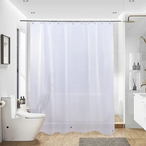 Miniatura 2 de NTBAY - Cortina de ducha transparente de etilvinilacetato, repelente al agua, para cabina de ducha de baño, tejido gofre a cuadros, 72 x 72 pulgadas
