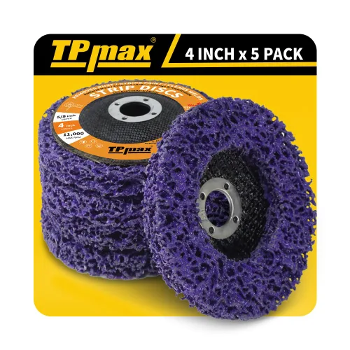 Miniatura 9 de TPmax Rueda eliminadora de óxido de discos de 4-1/2 pulgadas x 7/8 pulgadas, rueda de tira de polietileno para quitar pintura y oxidación, disco